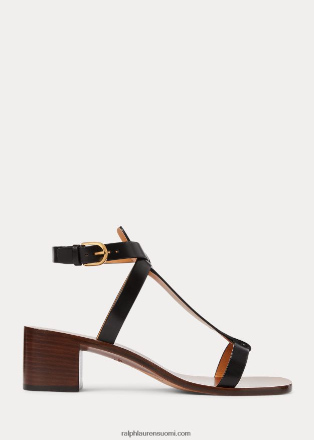 Ralph Lauren naiset dyllon kiillotettu vasikannahkasandaali 0Z24ZR9651 musta