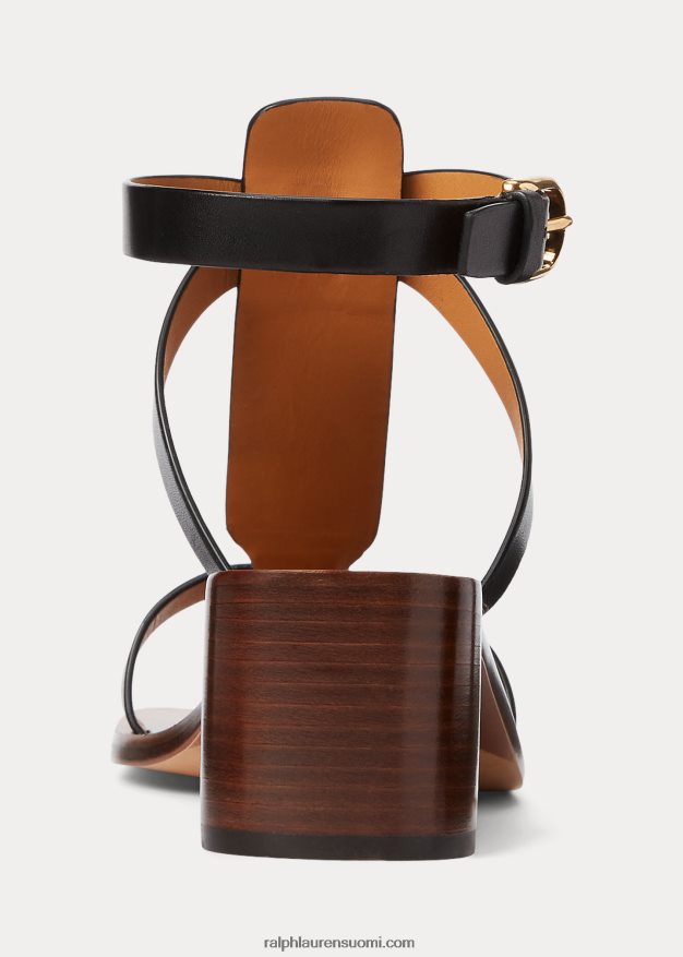 Ralph Lauren naiset dyllon kiillotettu vasikannahkasandaali 0Z24ZR9651 musta