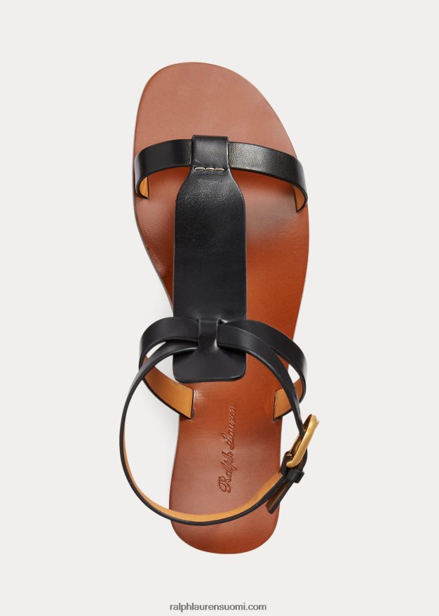 Ralph Lauren naiset dyllon kiillotettu vasikannahkasandaali 0Z24ZR9651 musta