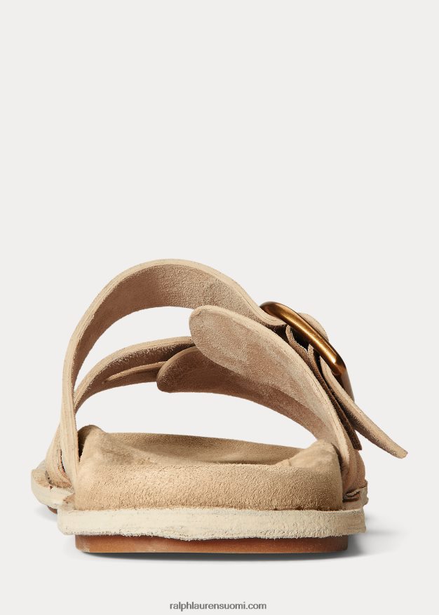 Ralph Lauren naiset ezra vasikkanahkainen mokkasandaali 0Z24ZR4965 dyynirusketus