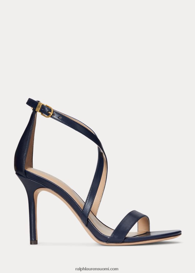 Ralph Lauren naiset gabriele kiillotettu nahka sandaali 0Z24ZR5002 hienostunut laivasto