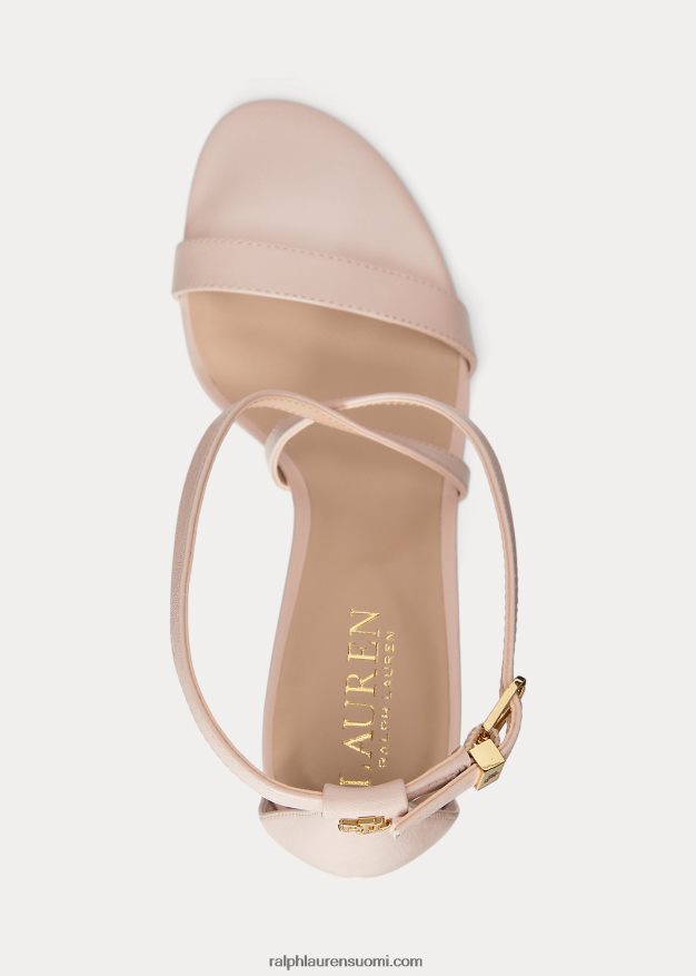 Ralph Lauren naiset gabriele nappa nahkasandaali 0Z24ZR5005 vaalea pinkki