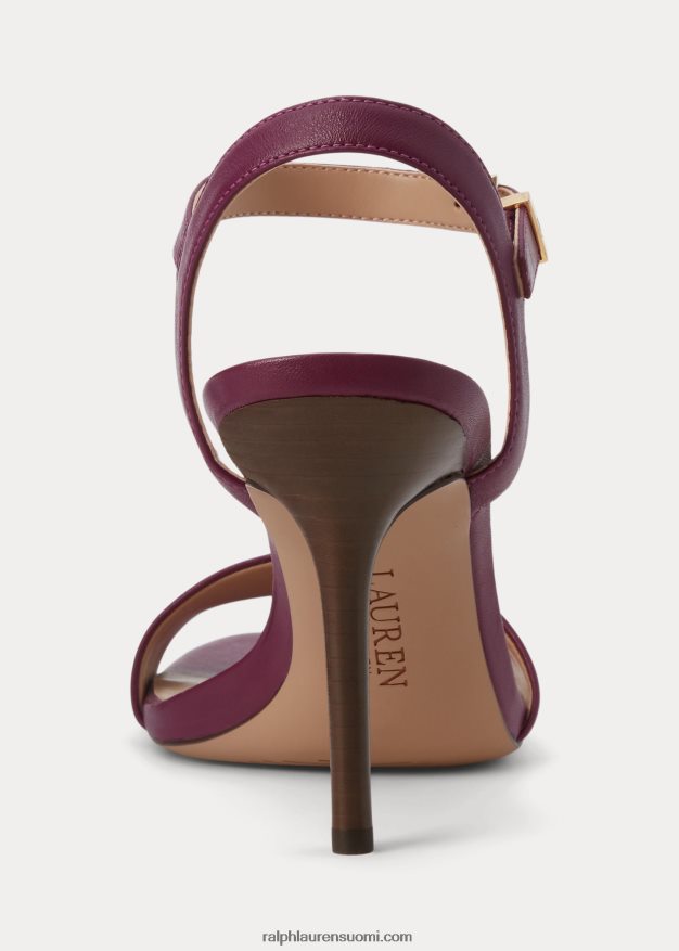 Ralph Lauren naiset gwen nappa -nahkasandaali 0Z24ZR5017 luumu kaspia