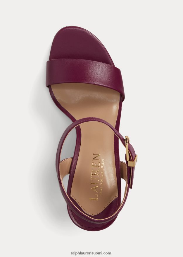 Ralph Lauren naiset gwen nappa -nahkasandaali 0Z24ZR5017 luumu kaspia