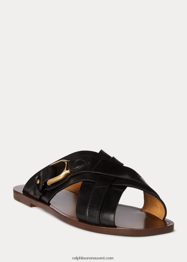 Ralph Lauren naiset jacie vasikkanahkasandaali 0Z24ZR4973 musta