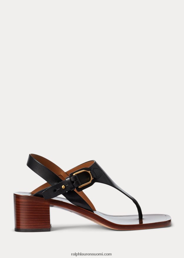 Ralph Lauren naiset julie welington vasikannahkasandaali 0Z24ZR9649 musta