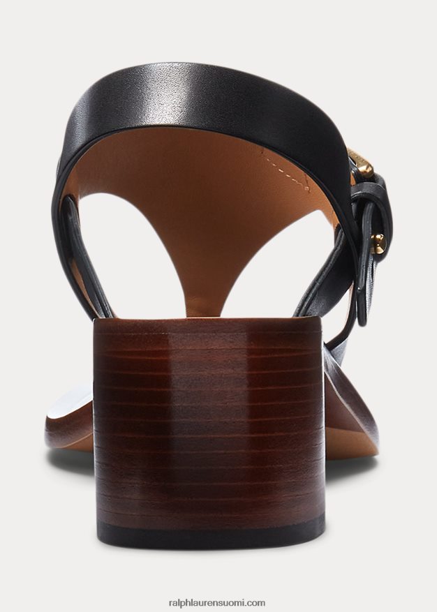 Ralph Lauren naiset julie welington vasikannahkasandaali 0Z24ZR9649 musta