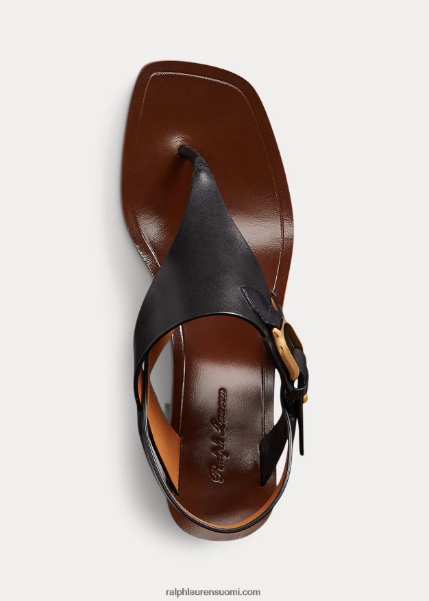 Ralph Lauren naiset julie welington vasikannahkasandaali 0Z24ZR9649 musta