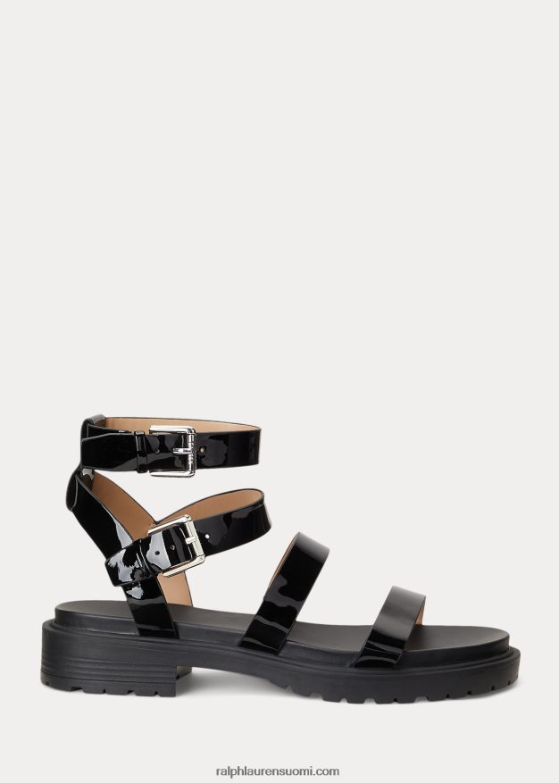 Ralph Lauren naiset kayleen kiiltonahkasandaali 0Z24ZR9712 musta