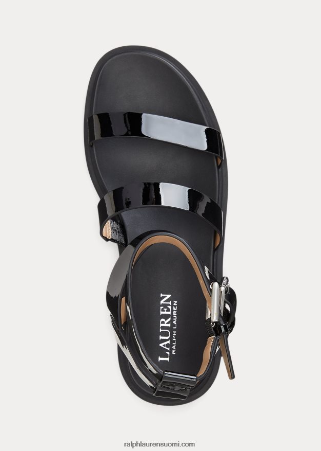 Ralph Lauren naiset kayleen kiiltonahkasandaali 0Z24ZR9712 musta