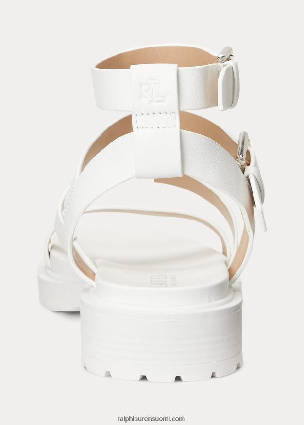 Ralph Lauren naiset kayleen nappan nahka sandaali 0Z24ZR9602 Lumikki