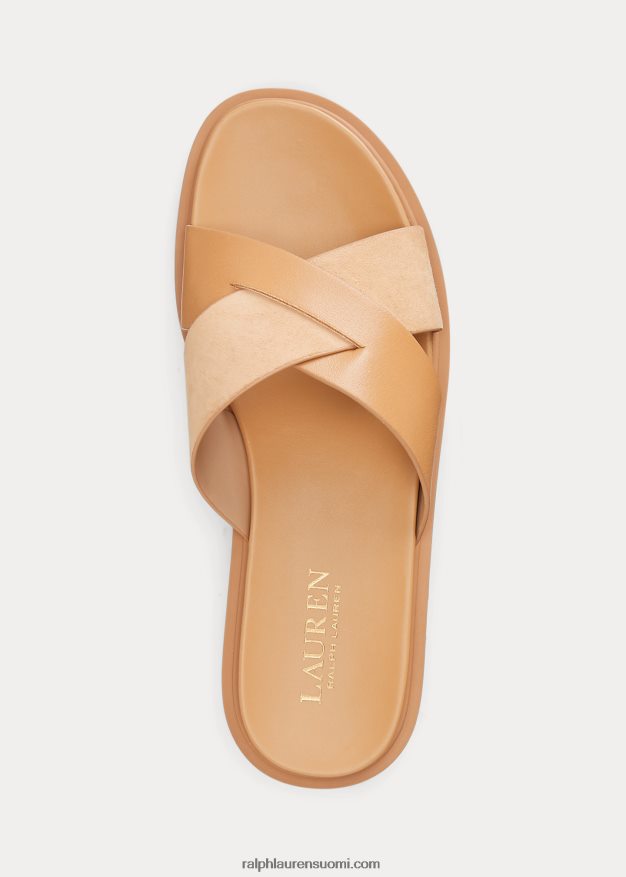 Ralph Lauren naiset kelsie nappa nahka & mokka sandaalit 0Z24ZR9606 harrastaja