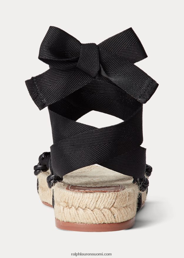 Ralph Lauren naiset nauhalliset espadrillisandaalit 0Z24ZR4966 musta