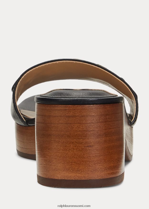 Ralph Lauren naiset roxanne nappa -nahkasandaali 0Z24ZR5014 musta