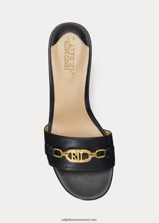 Ralph Lauren naiset roxanne nappa -nahkasandaali 0Z24ZR5014 musta