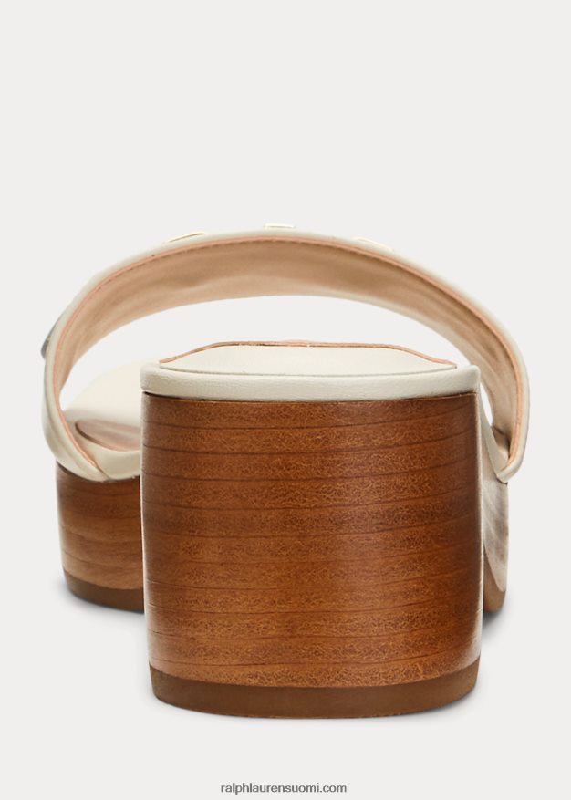 Ralph Lauren naiset roxanne nappa -nahkasandaali 0Z24ZR5025 vanilja