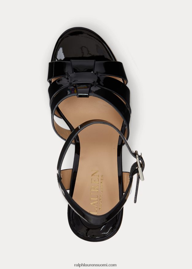 Ralph Lauren naiset soffia kiiltonahkasandaali 0Z24ZR5000 musta
