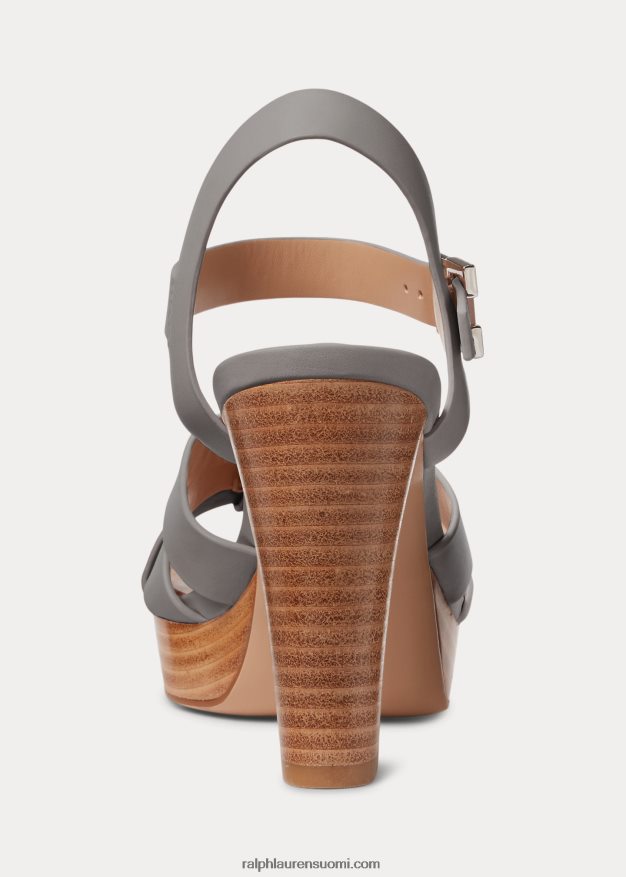 Ralph Lauren naiset soffia nappan nahka sandaali 0Z24ZR5020 valtameri