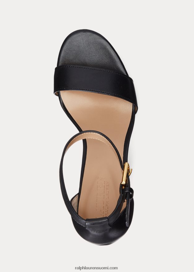 Ralph Lauren naiset sylvia kiillotettu nahka sandaali 0Z24ZR5021 musta
