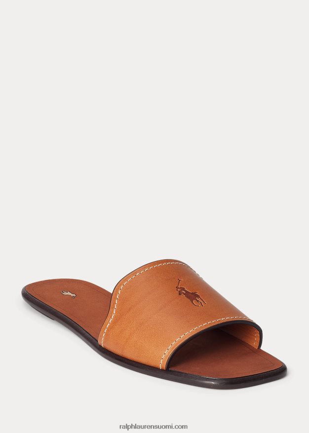 Ralph Lauren naiset vachetta-nahkasandaali 0Z24ZR4968 Cuoio