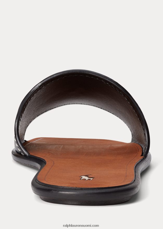 Ralph Lauren naiset vachetta-nahkasandaali 0Z24ZR4969 musta