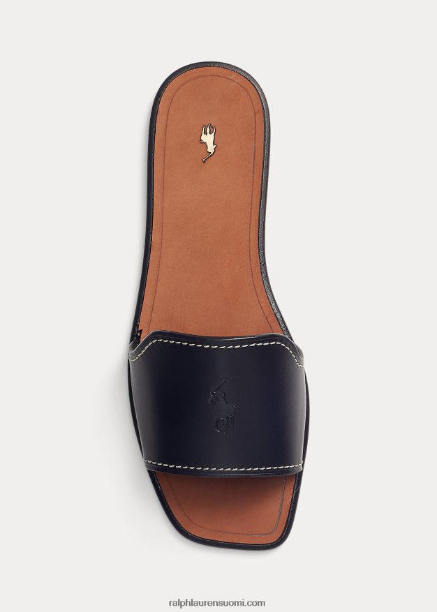 Ralph Lauren naiset vachetta-nahkasandaali 0Z24ZR4969 musta