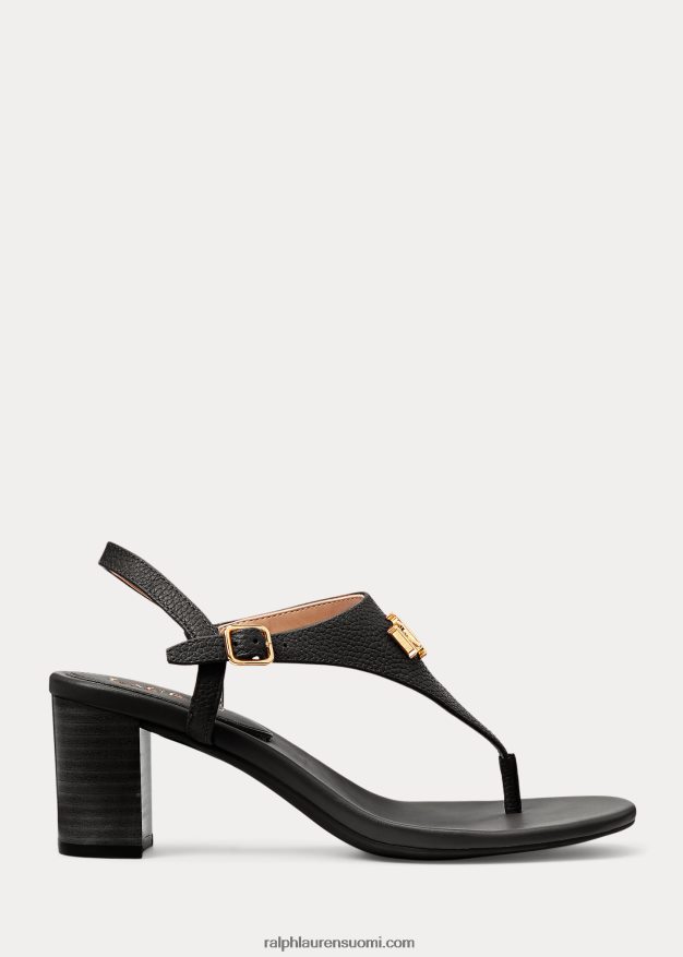 Ralph Lauren naiset westcott ii -nahkasandaali 0Z24ZR5007 musta