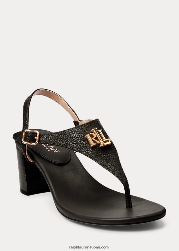 Ralph Lauren naiset westcott ii -nahkasandaali 0Z24ZR5007 musta