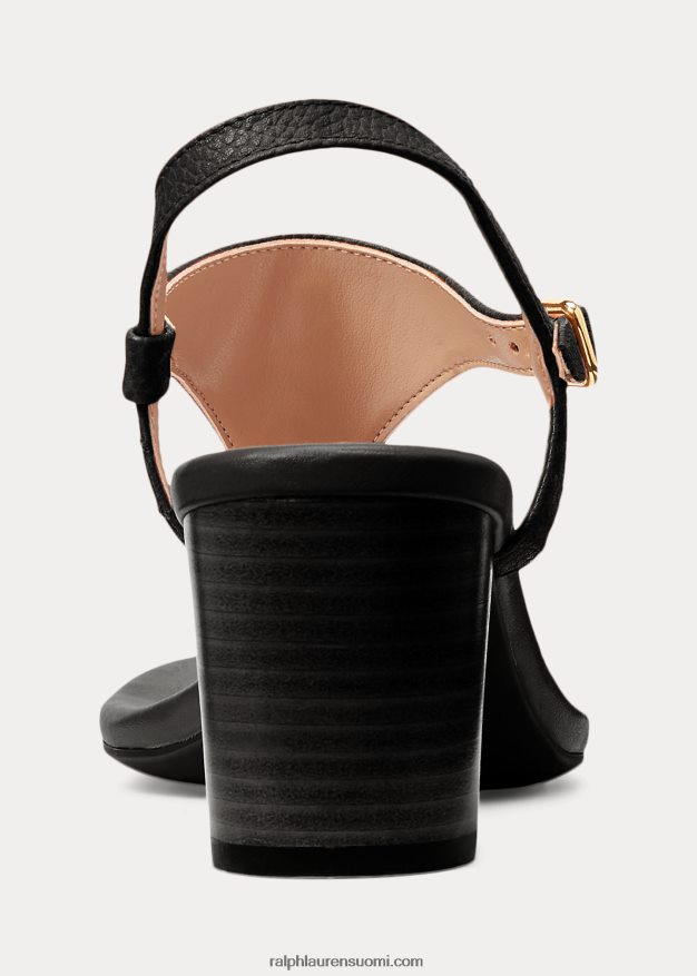 Ralph Lauren naiset westcott ii -nahkasandaali 0Z24ZR5007 musta