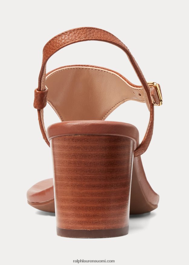 Ralph Lauren naiset westcott ii -nahkasandaali 0Z24ZR5008 syvä satularusketus