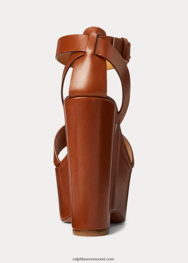 Ralph Lauren naiset zadie kiillotettu vasikannahkasandaali 0Z24ZR9670 rl kultaa