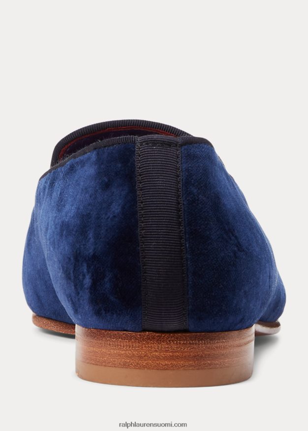 Ralph Lauren naiset alonzo brodeerattu samettitossu 0Z24ZR9678 meren laivasto