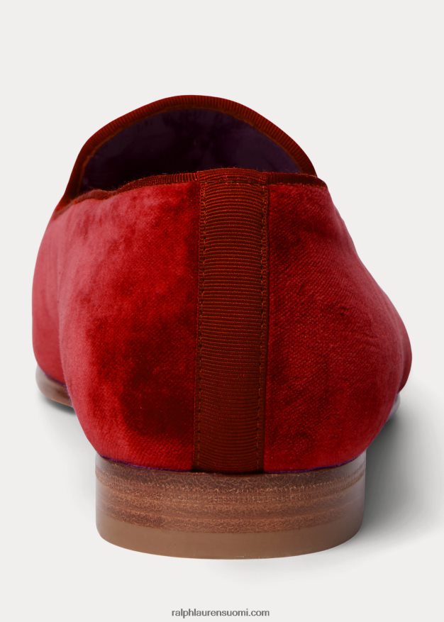 Ralph Lauren naiset alonzo brodeerattu samettitossu 0Z24ZR9686 rouge