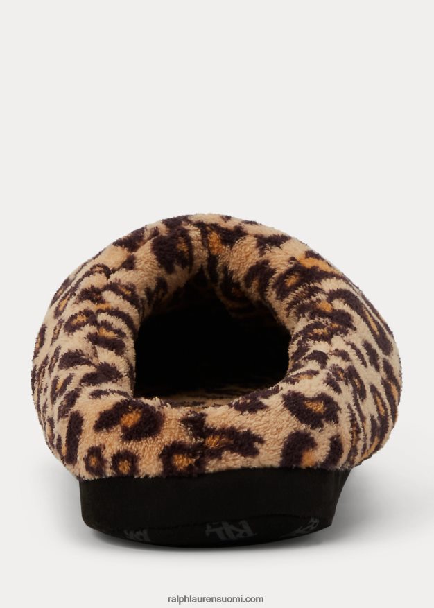 Ralph Lauren naiset leopardilogollinen tossu 0Z24ZR9717 musta