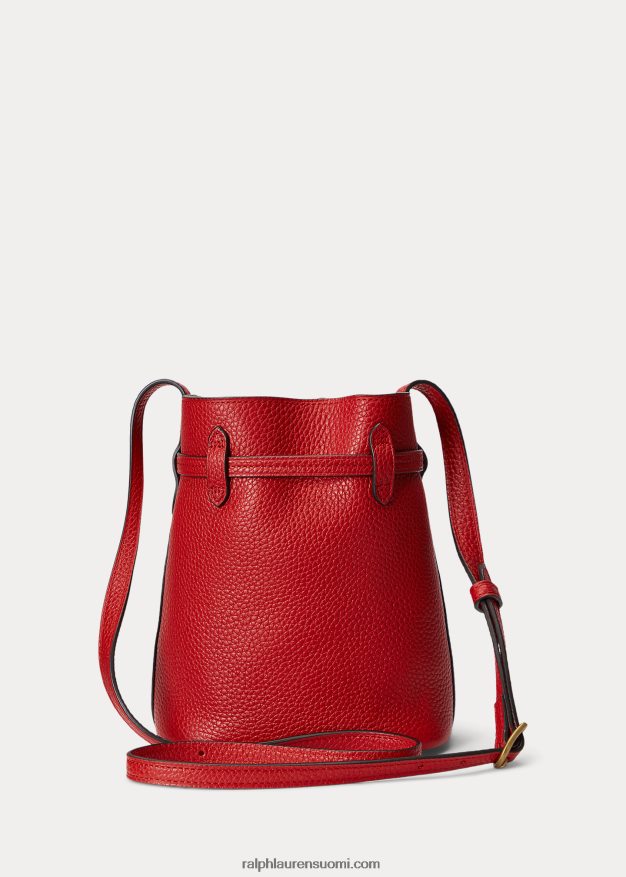 Ralph Lauren naiset nahkainen pieni bellport bucket laukku 0Z24ZR5201 rubiini
