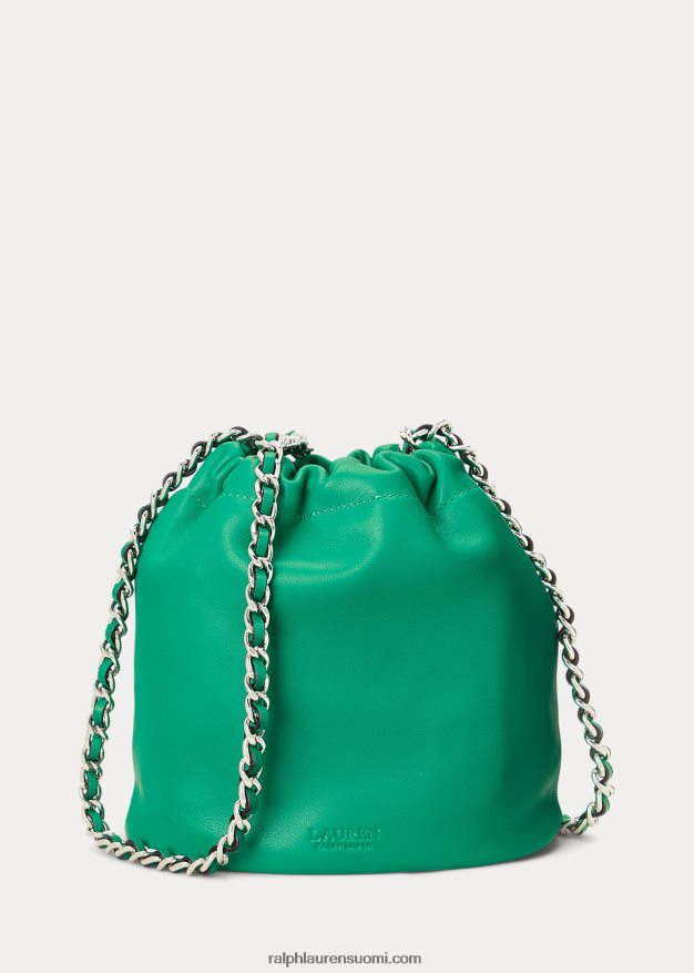 Ralph Lauren naiset nappanahkaa keskikokoinen emmi-bucket-laukku 0Z24ZR5369 palmun lehtiä