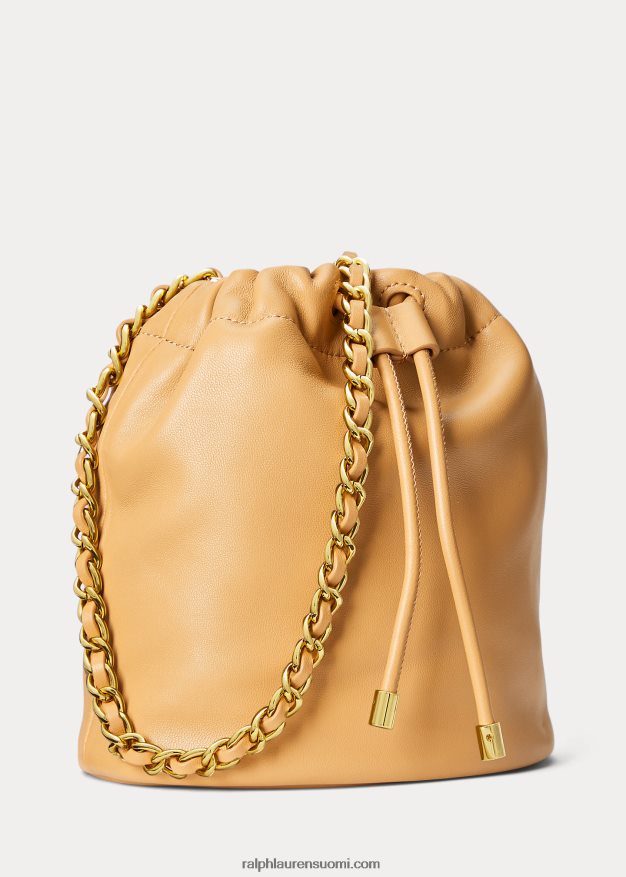 Ralph Lauren naiset nappanahkaa keskikokoinen emmi-bucket-laukku 0Z24ZR5371 harrastaja