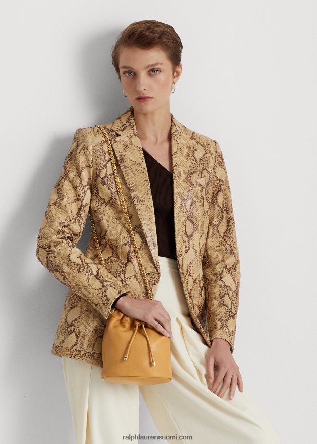 Ralph Lauren naiset nappanahkaa keskikokoinen emmi-bucket-laukku 0Z24ZR5371 harrastaja