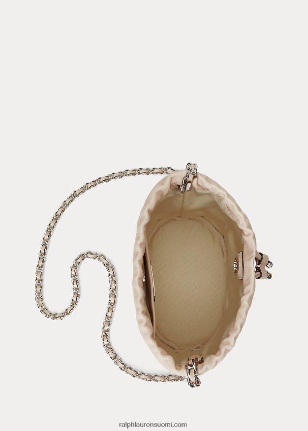 Ralph Lauren naiset pesty nahka keskikokoinen emmi bucket laukku 0Z24ZR5365 vaalea pinkki