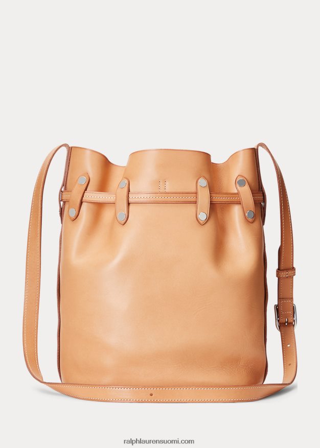 Ralph Lauren naiset stud vachetta iso bellport ämpärilaukku 0Z24ZR5203 luonnollinen