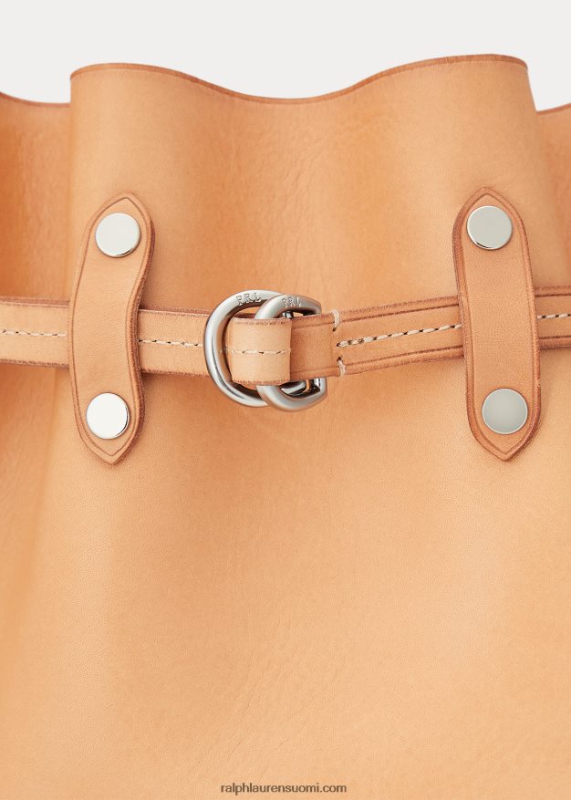 Ralph Lauren naiset stud vachetta iso bellport ämpärilaukku 0Z24ZR5203 luonnollinen