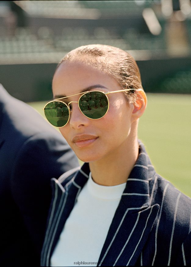 Ralph Lauren naiset wimbledon panto aurinkolasit 0Z24ZR5471 kiiltävää kultaa