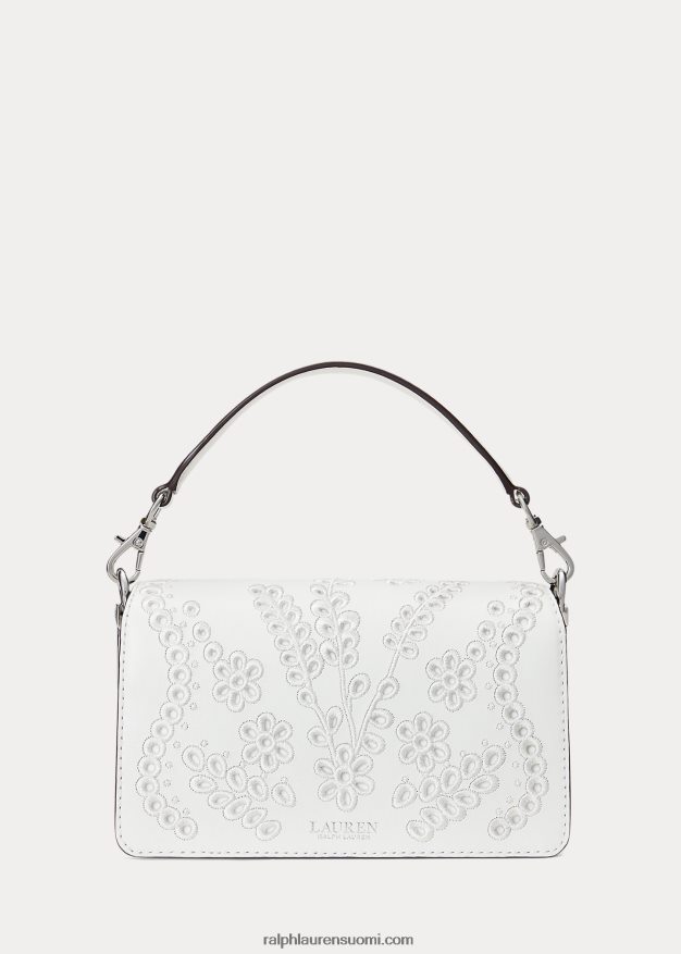 Ralph Lauren naiset eyelet pieni tayler crossbody laukku 0Z24ZR5335 valkoinen