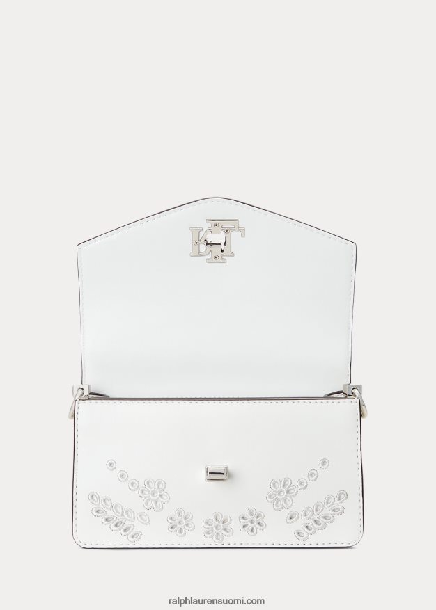 Ralph Lauren naiset eyelet pieni tayler crossbody laukku 0Z24ZR5335 valkoinen