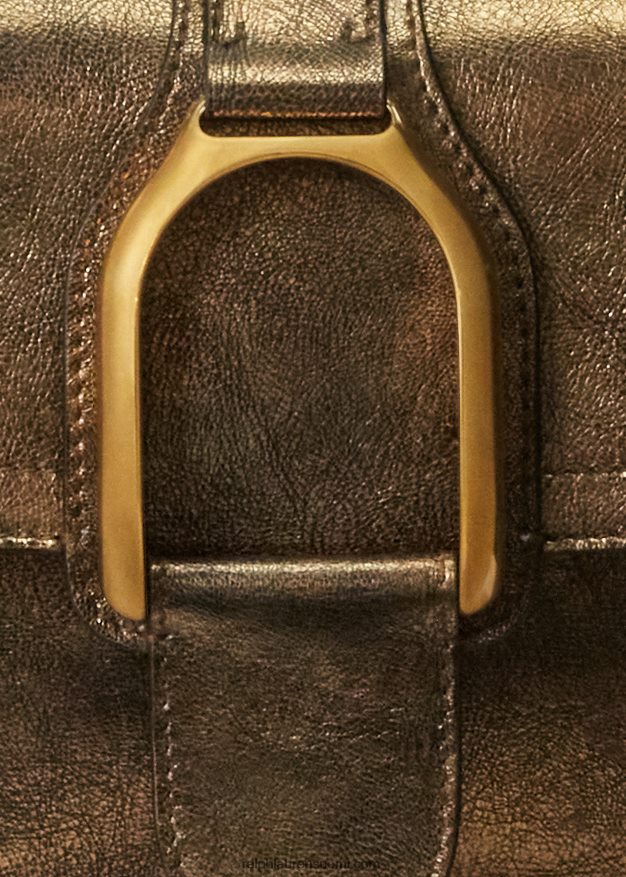 Ralph Lauren naiset metallinen welington crossbody laukku 0Z24ZR5261 pronssi