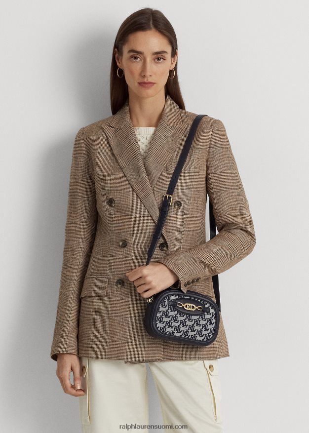Ralph Lauren naiset monogrammi medium jordynn crossbody laukku 0Z24ZR5382 laivasto