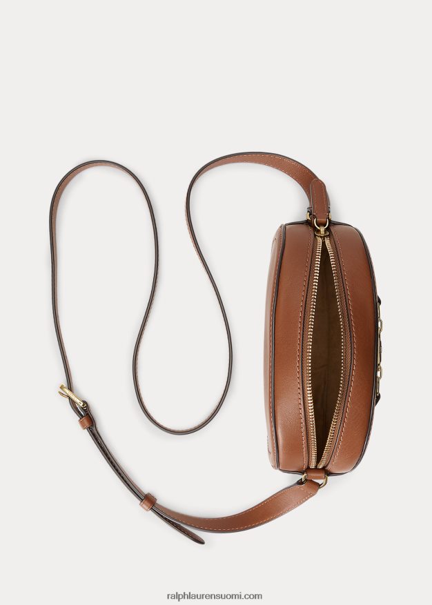 Ralph Lauren naiset nahkainen medium jordynn crossbody laukku 0Z24ZR5384 rusketus