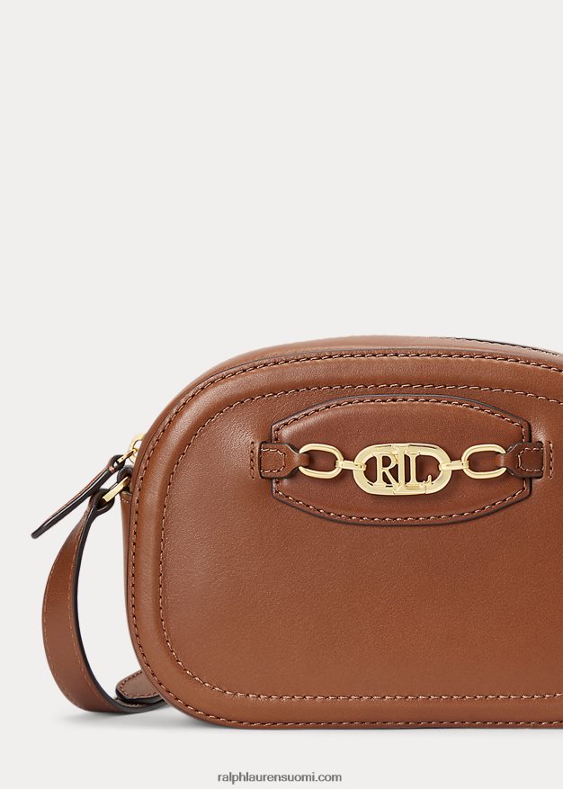 Ralph Lauren naiset nahkainen medium jordynn crossbody laukku 0Z24ZR5384 rusketus