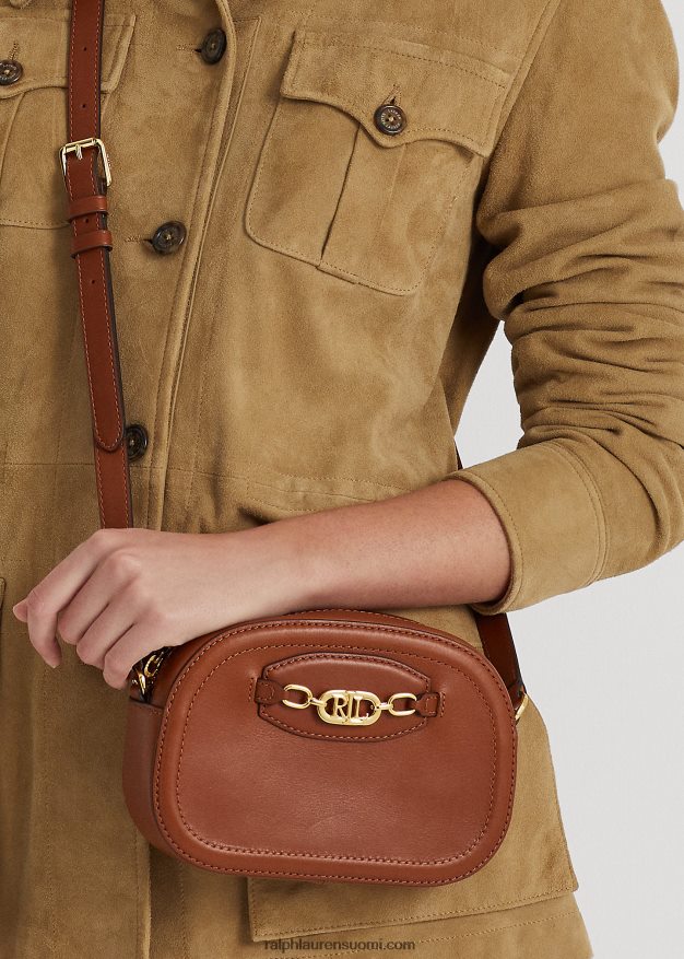 Ralph Lauren naiset nahkainen medium jordynn crossbody laukku 0Z24ZR5384 rusketus