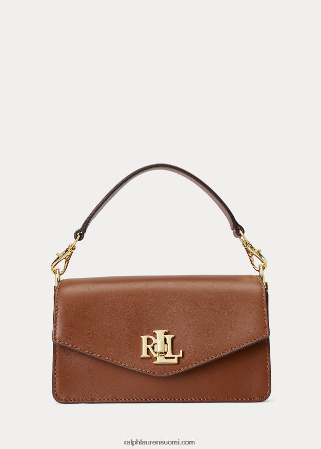 Ralph Lauren naiset nahkainen pieni tayler crossbody laukku 0Z24ZR5160 rusketus